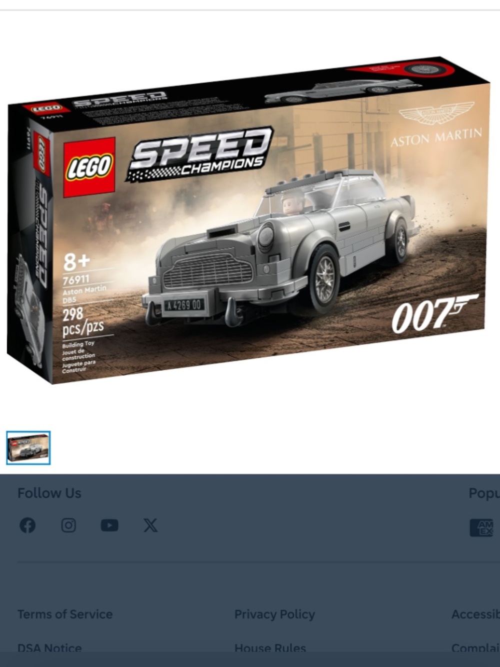 Lego Speed Champions Set 76911 Aston Martin DB5 007